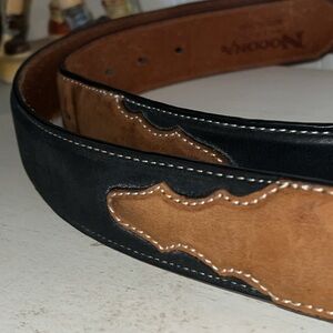 Nocona mens leather western belt size 44 2 tone